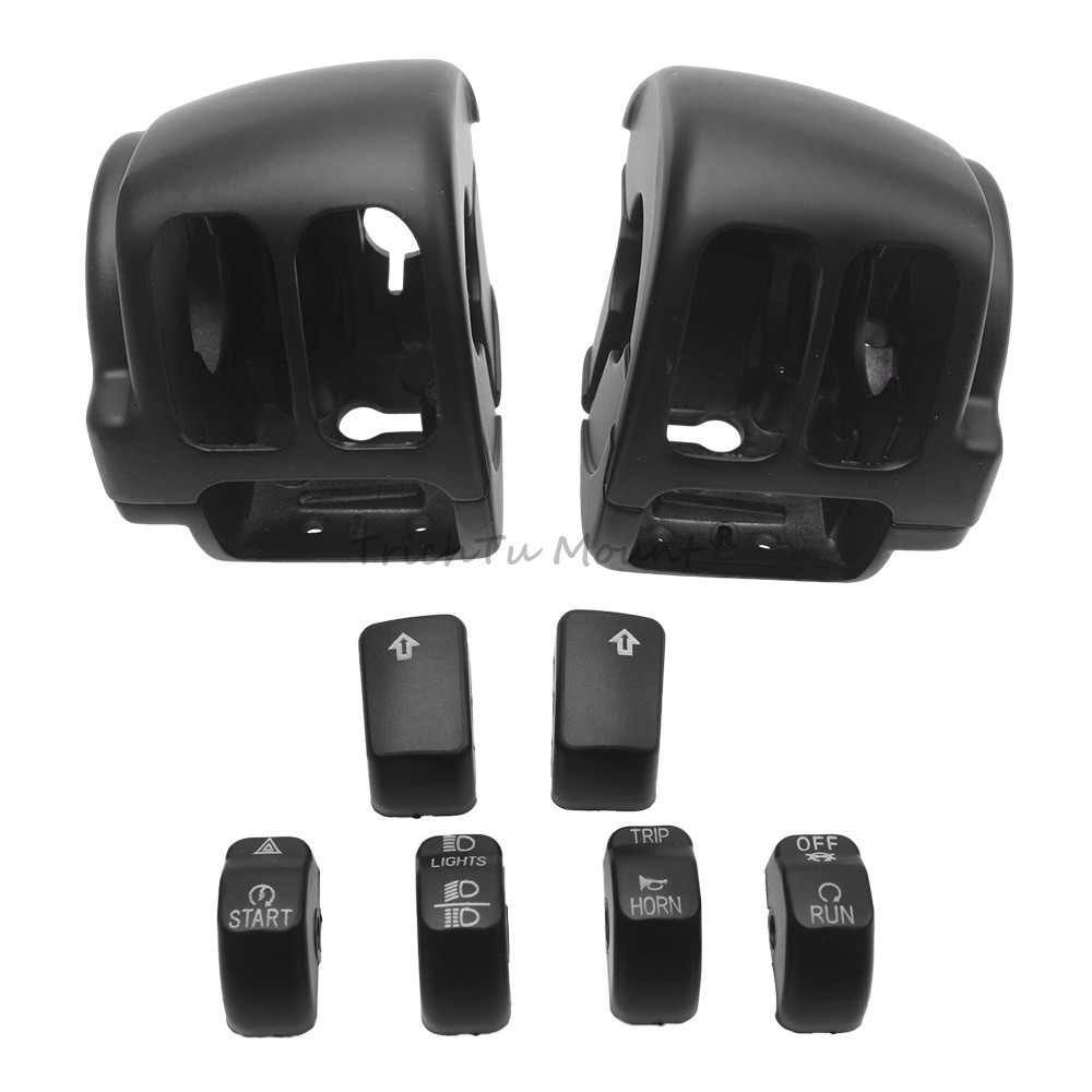 Motorcycle Handlebar Control Switch Housings Cap Cover Button For Harley Softail