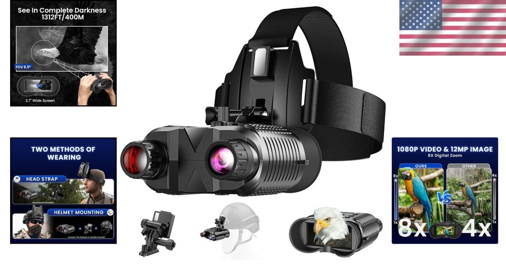 Complete Package Night Vision Binoculars + Helmet Mount