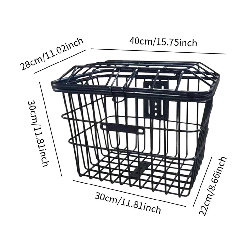 Bicycle Front Rear Basket Bin Cargo Carrier Quick Installation Anti Rust Coating