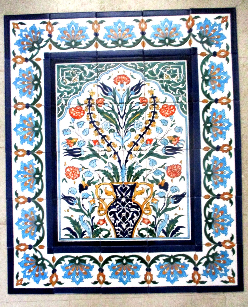 30" x 36" Hand painted Ceramic tile art panel Mosaic wall mural Backsplash