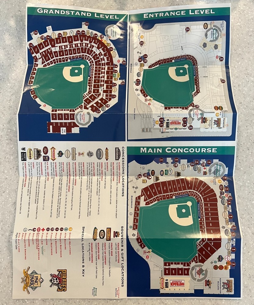 Pittsburgh Pirates Map and Concessions Directory #2