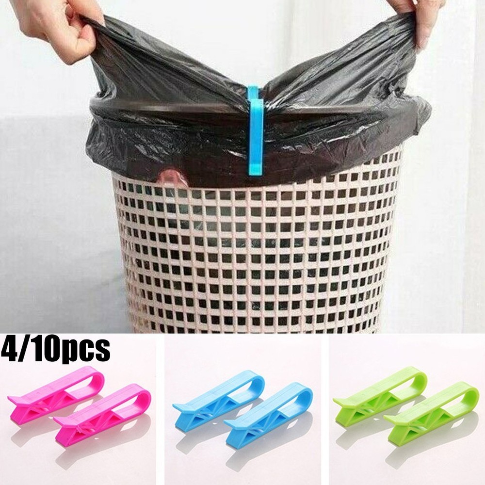 Waste Dustbin Bag Clips 4/10pcs Bag Bin Clamp Clips For Kitchen Holders