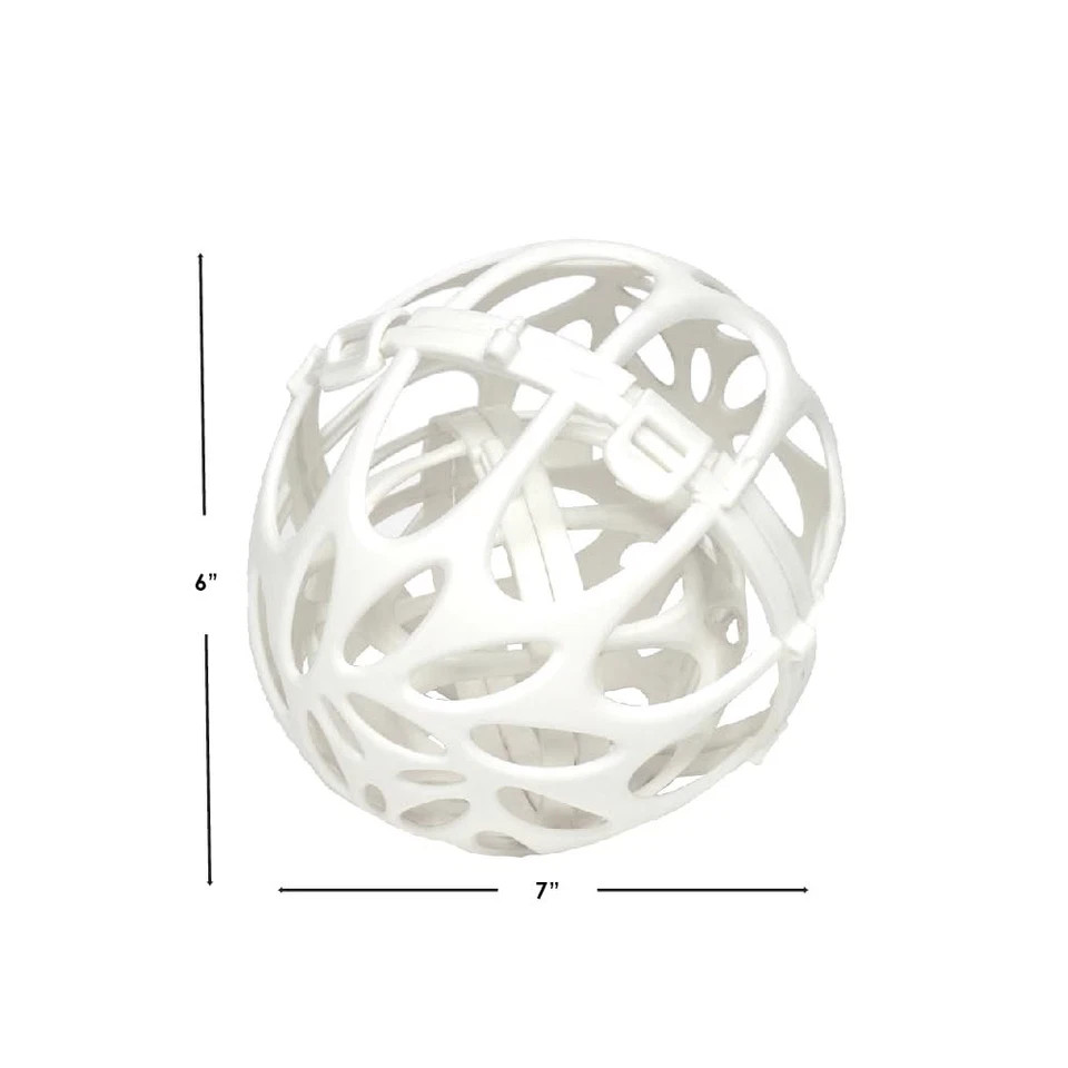 Home Basics Round Plastic White Laundry Bra Ball for Machine Washing
