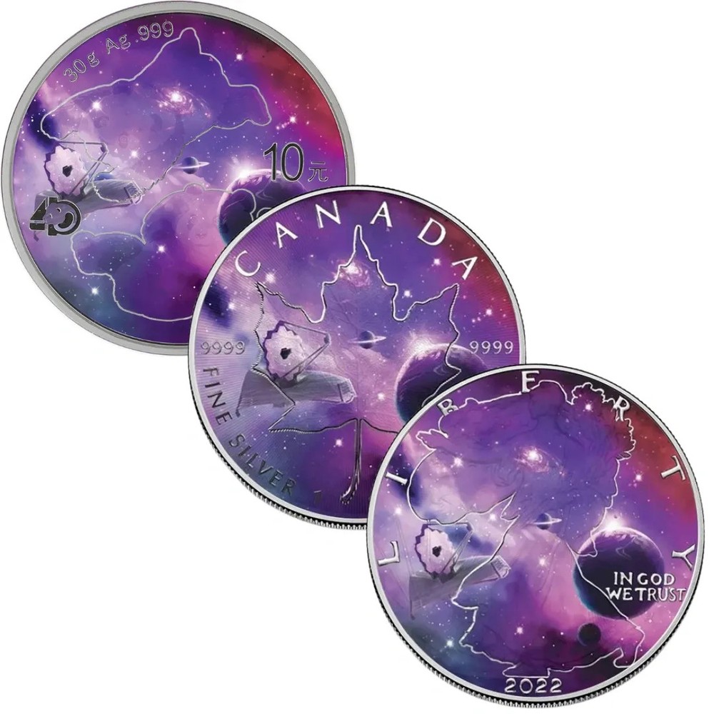 2022 Glowing Galaxy 3-piece Colorized coin set