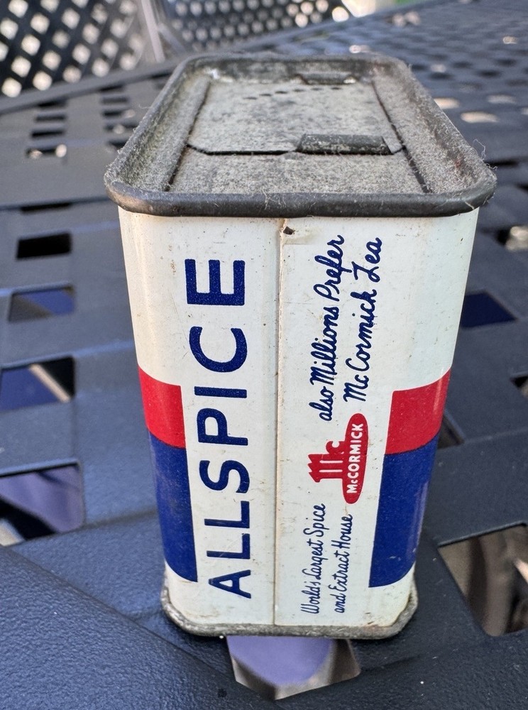 Vintage McCormick Allspice Tin Empty 1.25oz