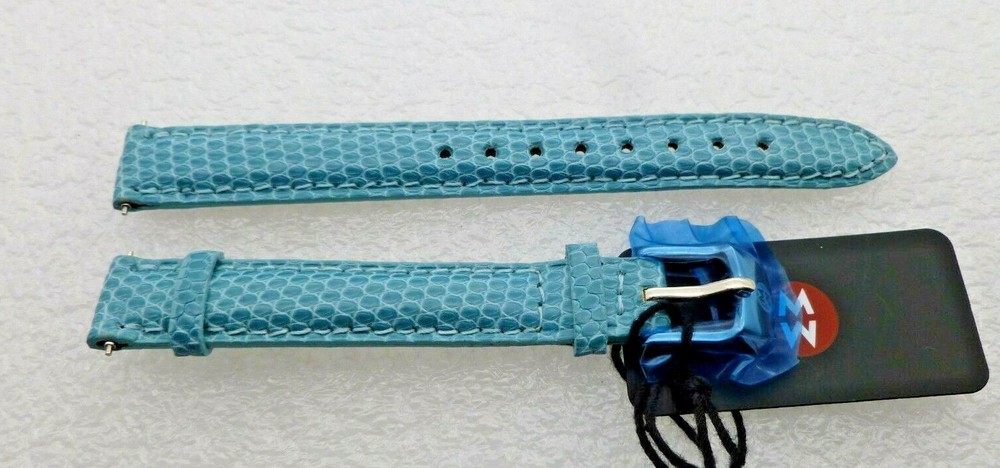 Genuine Michele 12mm Blue Lizard  Watch Band Strap New