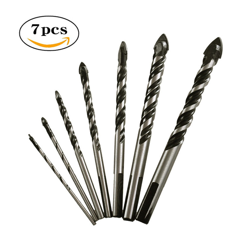 7X Twist Triangle Drill Tile Drill Bits Set for Glass Tile Ceramic Brick Wall ๑