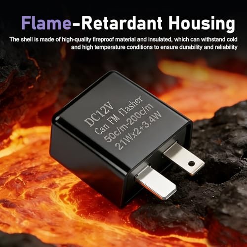 4 PCS 2 Pin Flasher Relay, Adjustable Frequency Blinker Relay, Waterproof Car