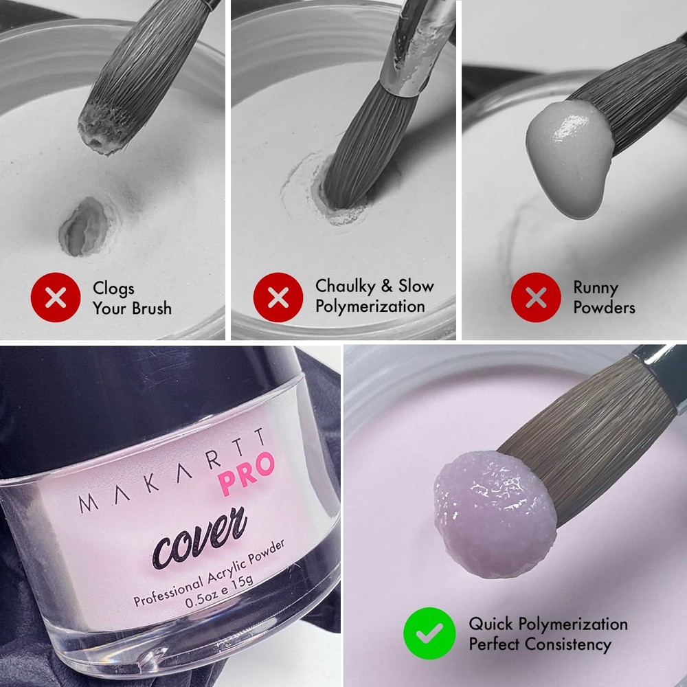 Mini Acrylic Nail Kit for Beginner Nail Technicians 12pcs - Starter Set with ...