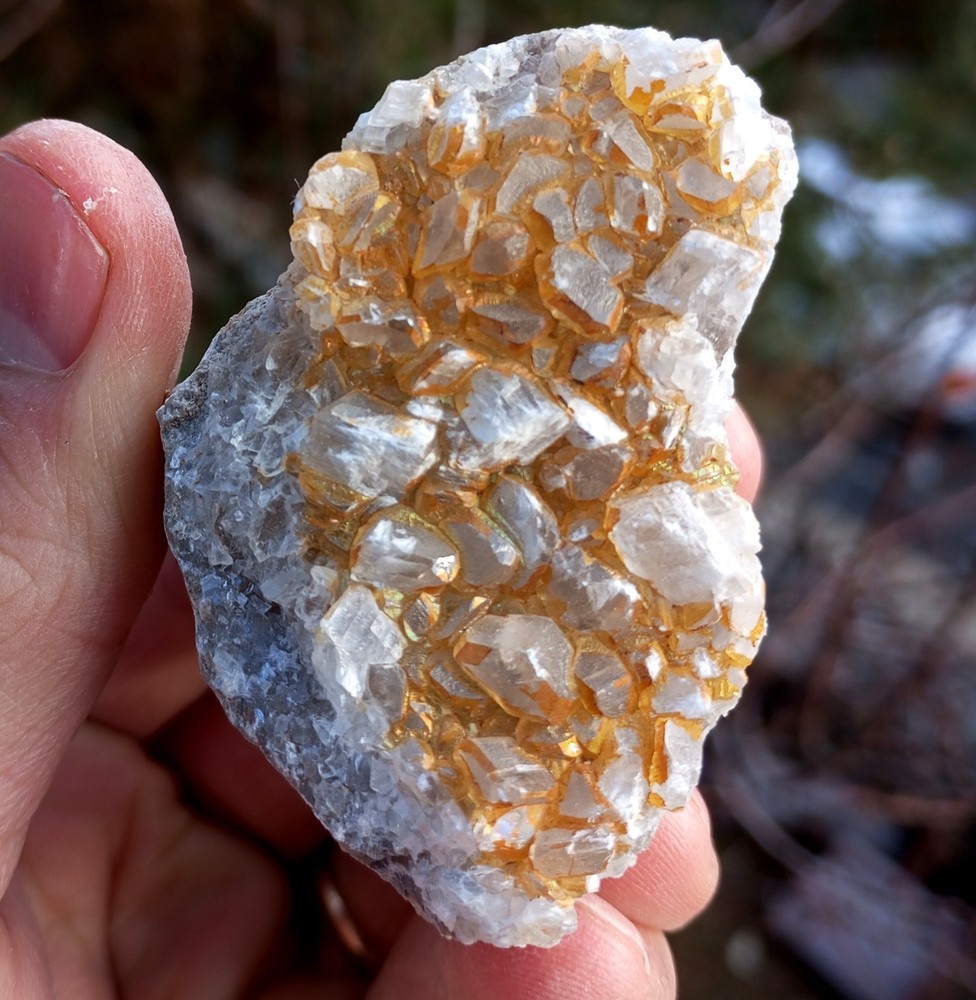 Rainbow Reflected Calcite Crystal Cluster