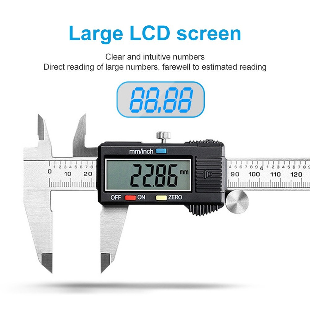 6" Digital Vernier Caliper Micrometer Measuring Tool Depth Ruler Stainless Steel