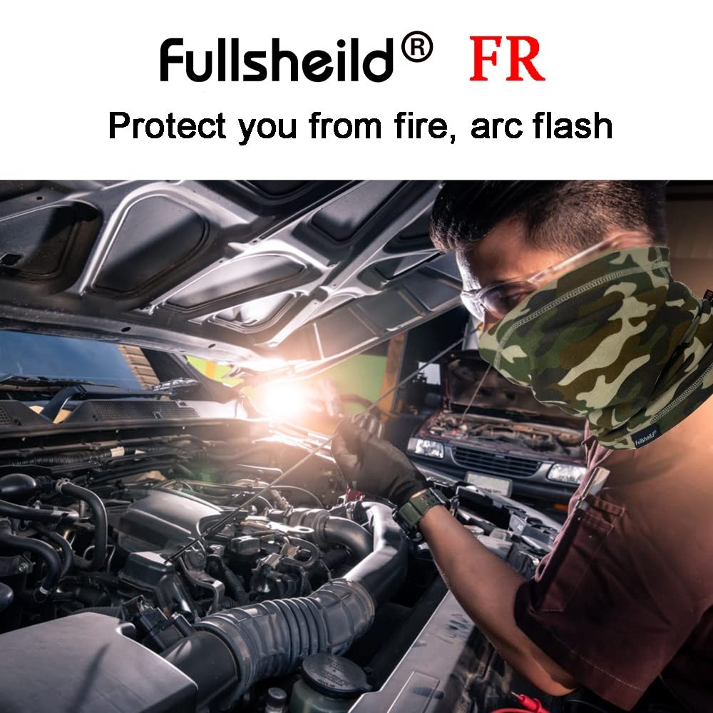 Fullsheild 2Pack Fr Flame Resistant Neck One Size, Black and Camouflage-2pcs