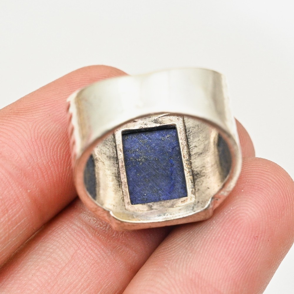 Lapis Lazuli Ring Solid 925 Sterling Silver Statement Men's Ring, All Size M188