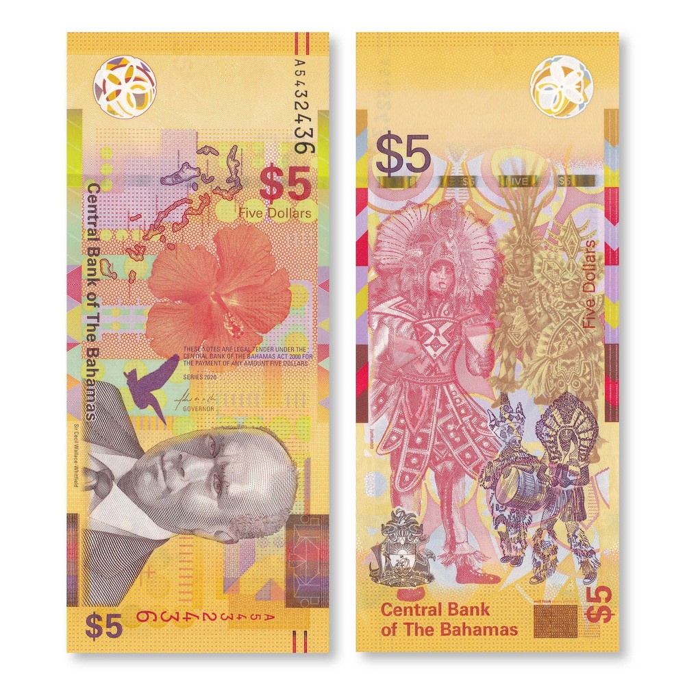 Bahamas 5 Dollars, 2020, B351a, UNC