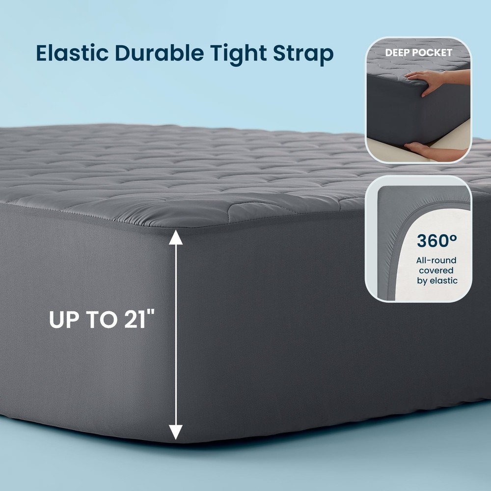 Cooling Mattress Protector Full, Waterproof Bedding Pad for Hot Sleepers, Sof...