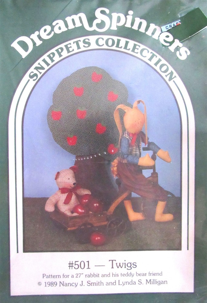 "Twigs" 27" Rabbit & Teddy Bear Sewing Pattern by Dream Spinners