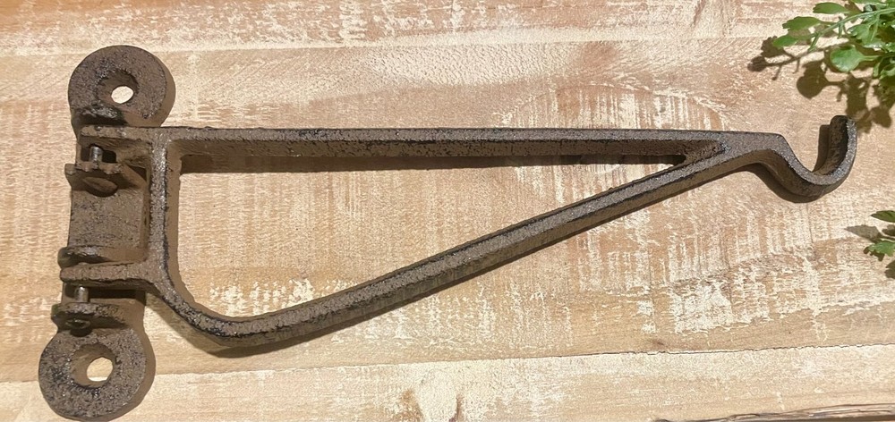 Vintage Cast Iron Wall Mount Pivot Swing Wall Hook Plant Hanger SOLID Metal