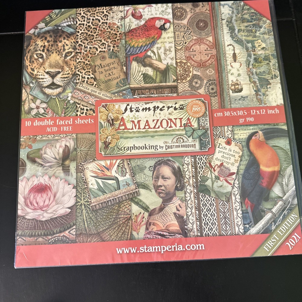 Stamperia Amazonia 12x12” 10 Double Faced Sheets Scrapbooking Journal