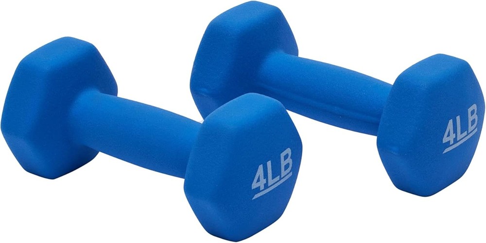 Neoprene Dumbbell Hand Weights for Exercise - Blue - 4 Pound