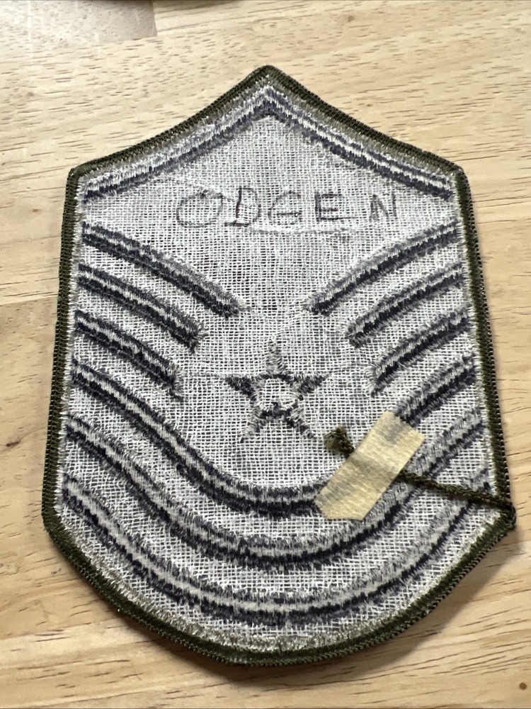 US Air Force Master Sergeant Chevron Patch Name On Back