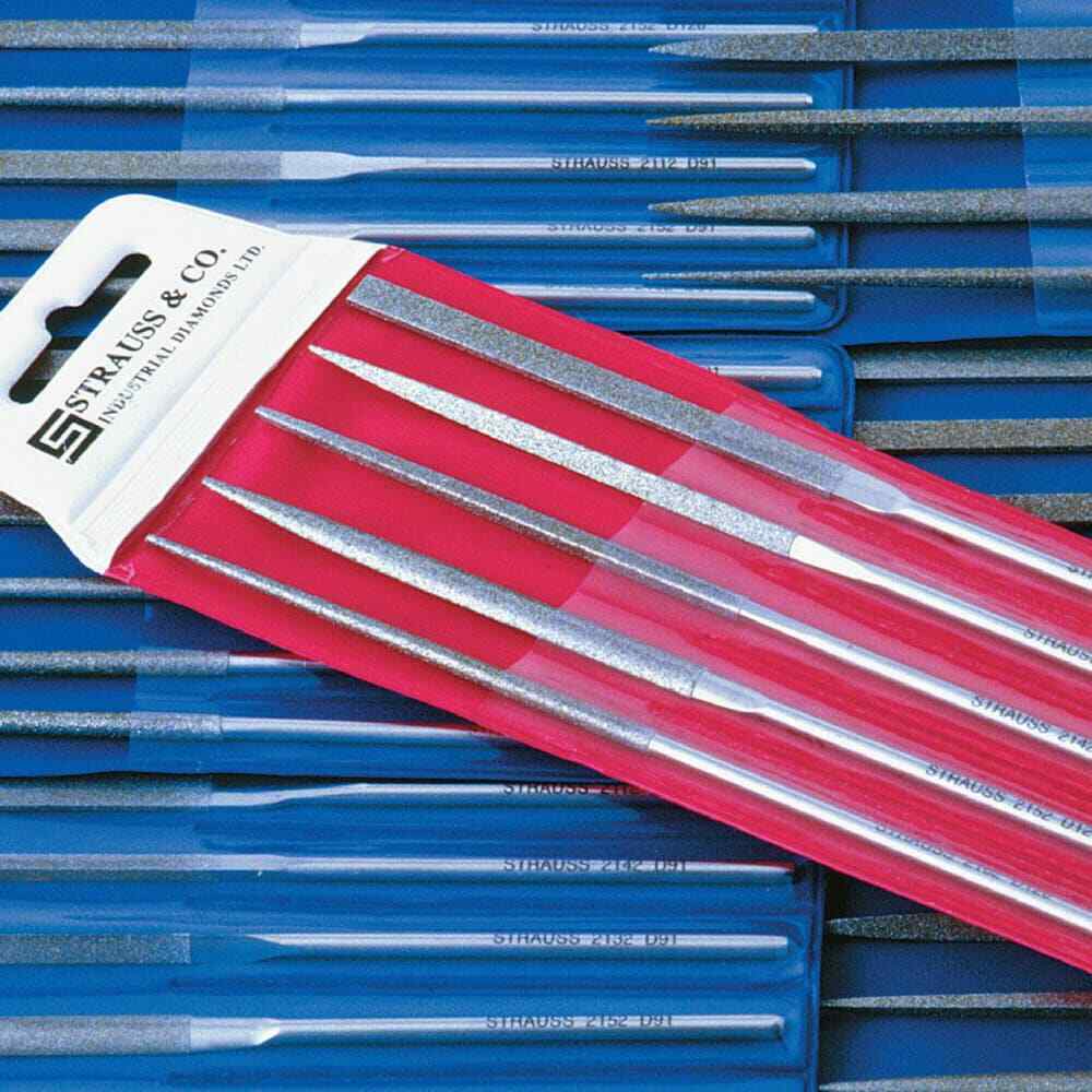Strauss 6 Piece Diamond Pattern File Set 5-1/2" Long, Fine Coarseness, Round ...