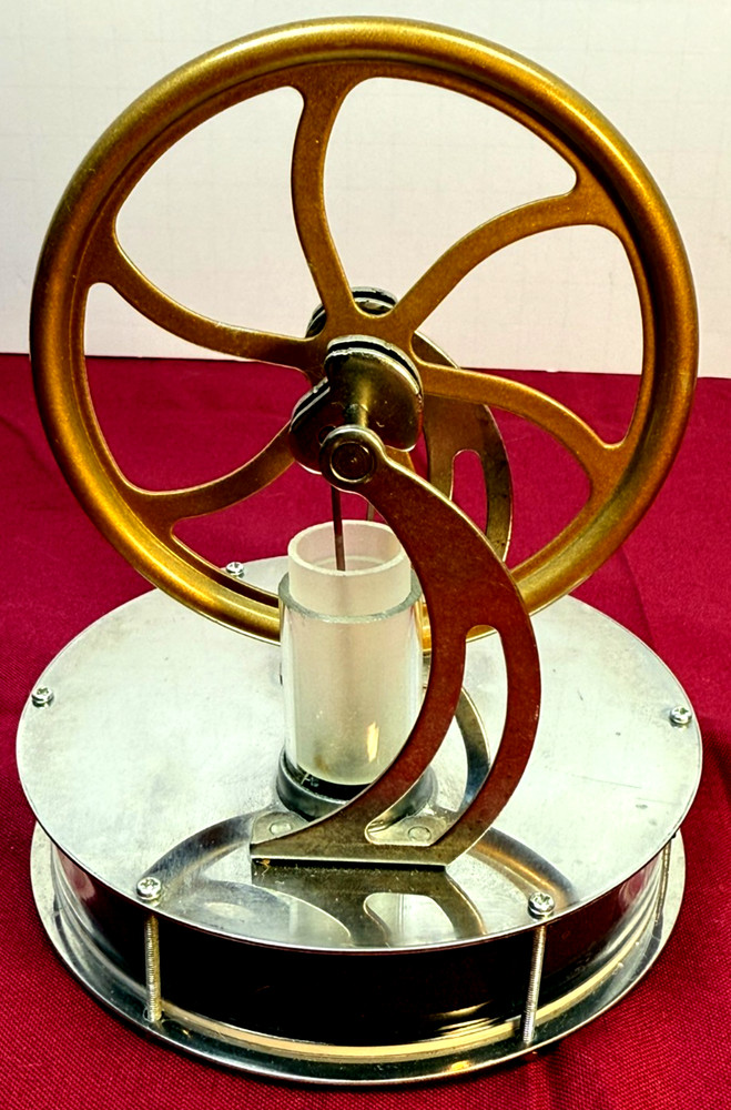 Low Temp Stirling Engine Model – Working Desktop Generator with 3 Inch Flywheel