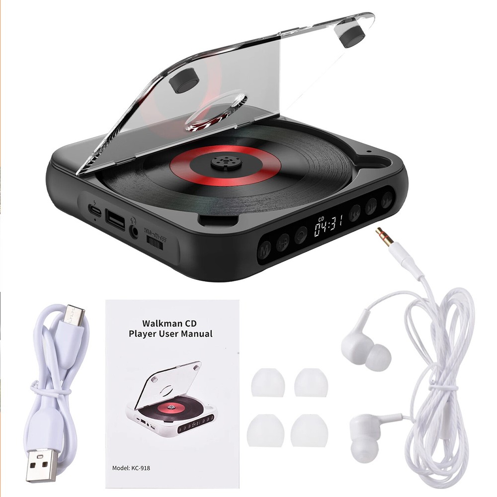 Portable CD Player Personal CD Players with Bluetooth Rechargeable S...