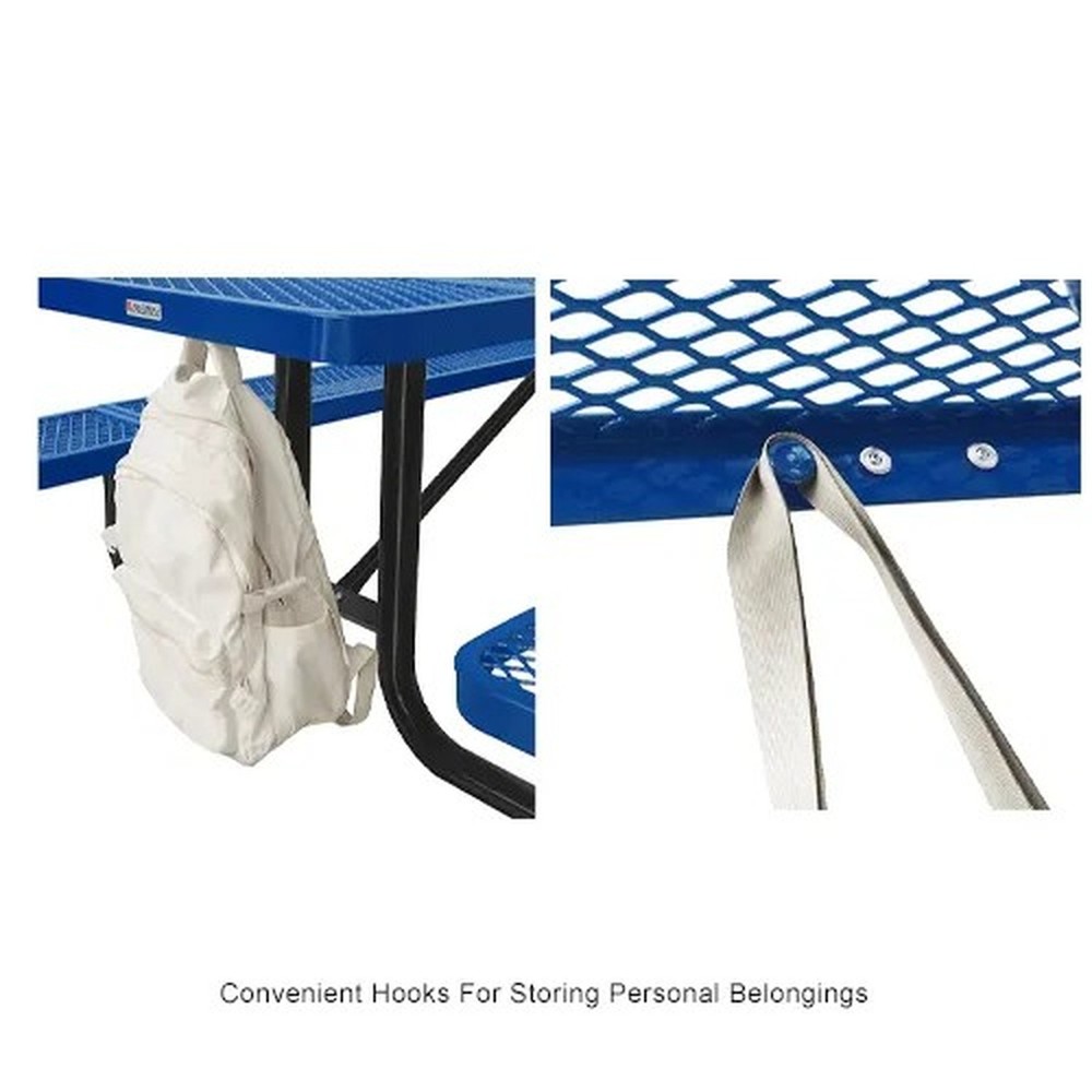 Global Industrial? 6' Rectangular Picnic Table, Expanded Metal, Blue