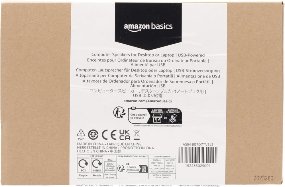 Usb-Powered Computer Speakers for Desktop or Laptop PC, Volume Control, Black