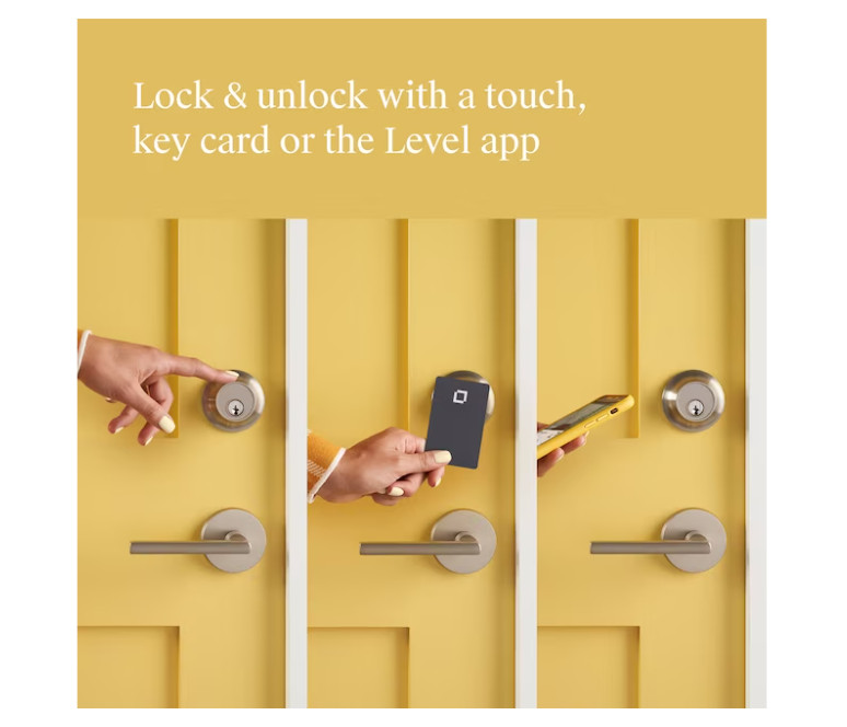 Level Lock Touch Edition Smart Lock Matte Black Smart Bluetooth Electronic Deadb