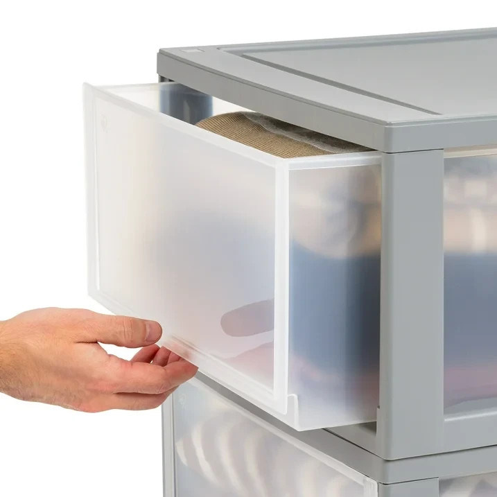 IRIS 30 Qt Large Plastic Drawers, Under Bed Storage Bins, Stackable, Modular, 2P