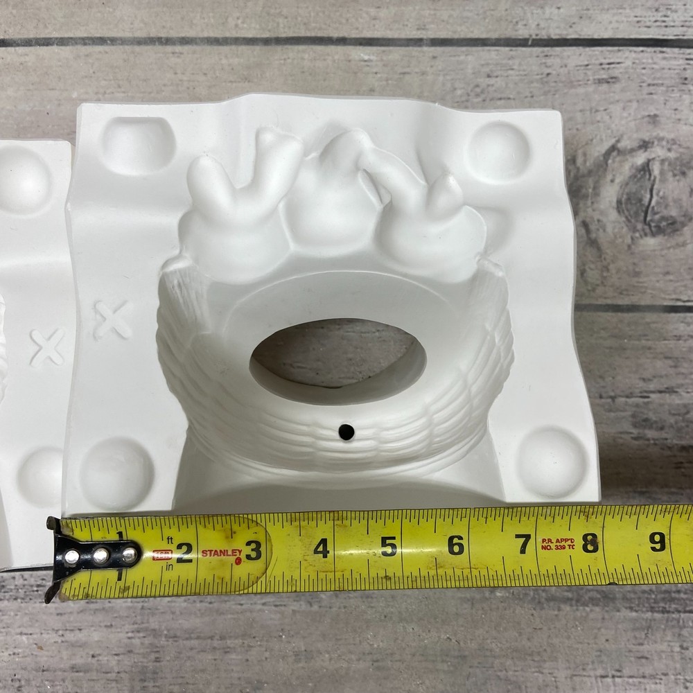Atlantic Mold Ceramic Casting Mold Easter Bunnies in Basket Nest #A379