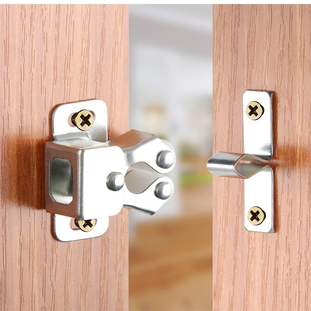 6 Pack Cabinet Latch - Double Roller Catch Hardware for Cupboard Closet Kitch...