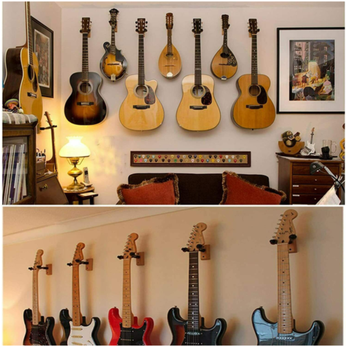 2Pcs Guitar Hangers Rack Adjustable Instrument Display Wall Mount Holder Hook US