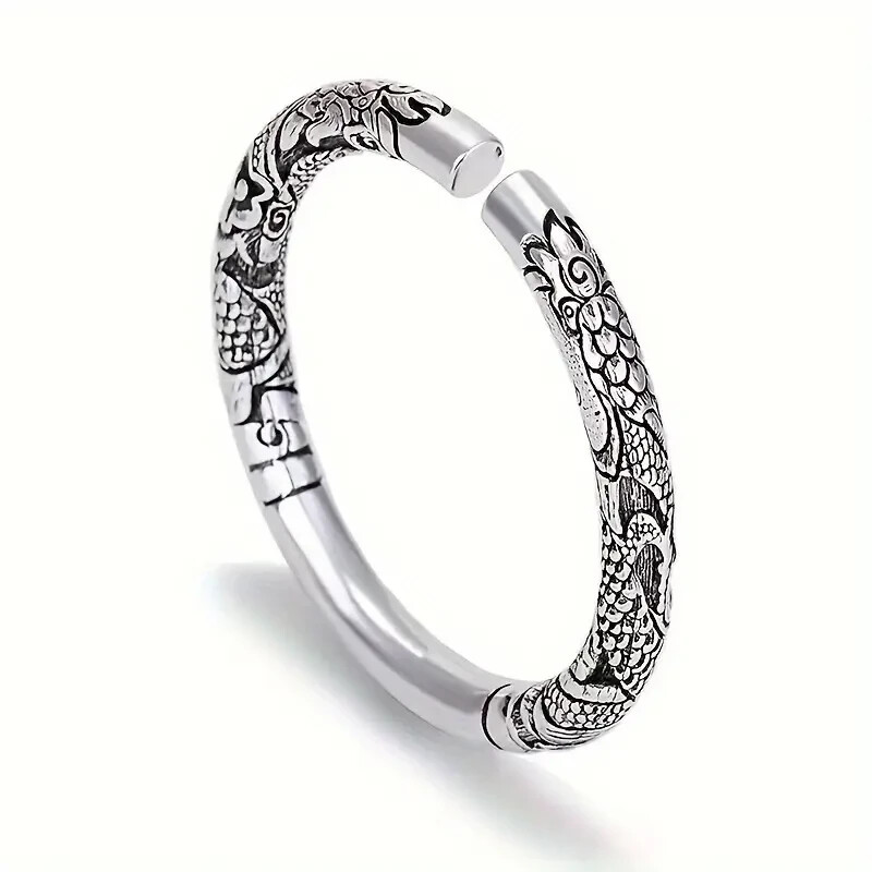 925 Sterling Silver Monkey King Bracelet Bangle One Size Fit All Adjustable