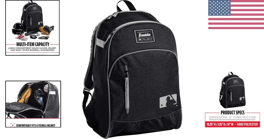 Child's MLB Baseball Bat Pack - Comfortable, Ventilated Backpack with Pockets
