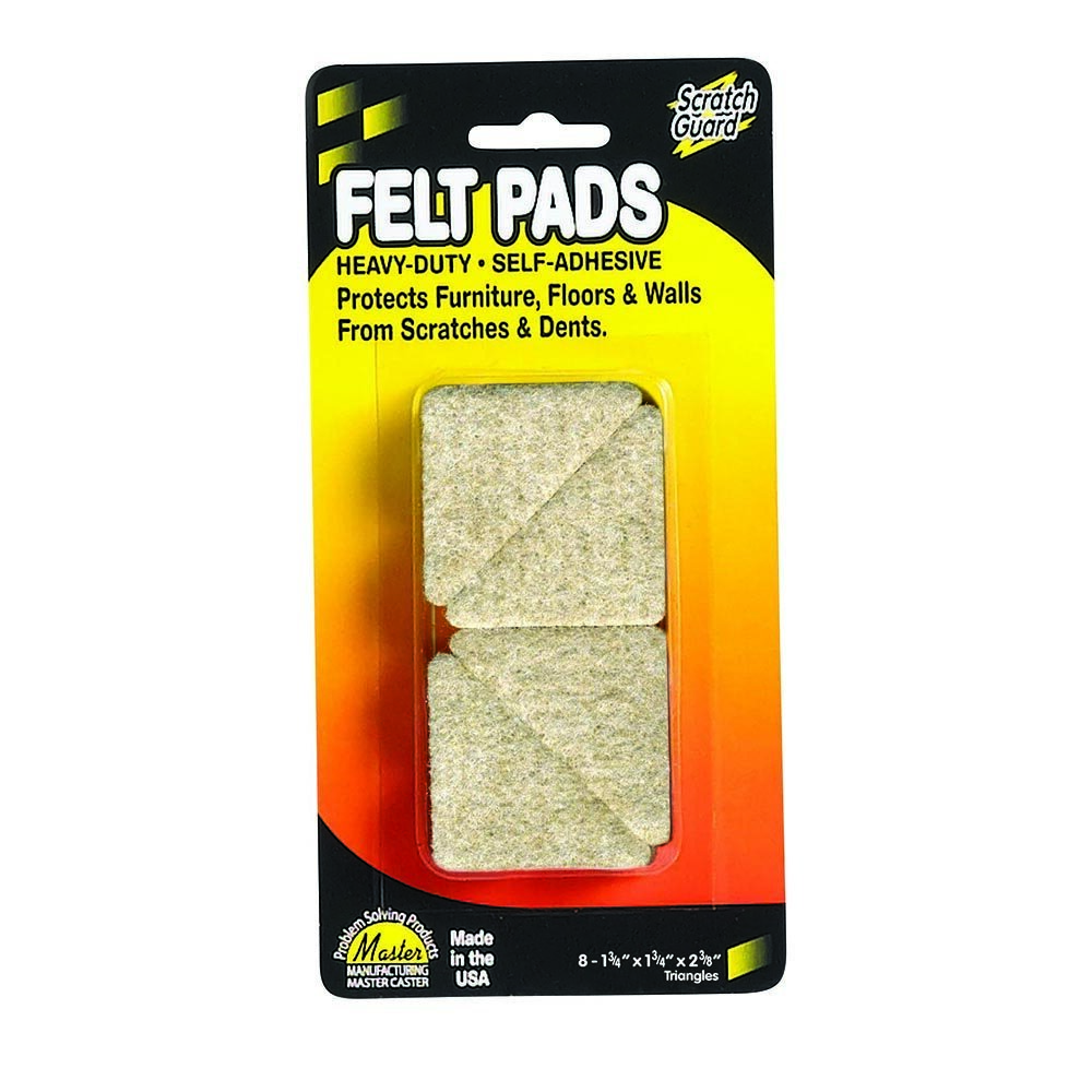Felt Triangles, Self-adhesive, Beige, 8Pack
