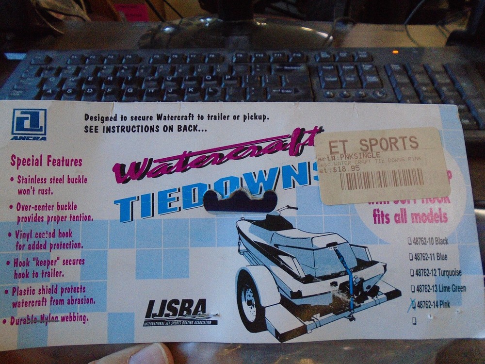 ANCRA Watercraft Universal Bow/Stern Tie-Downs Pink With Hooks