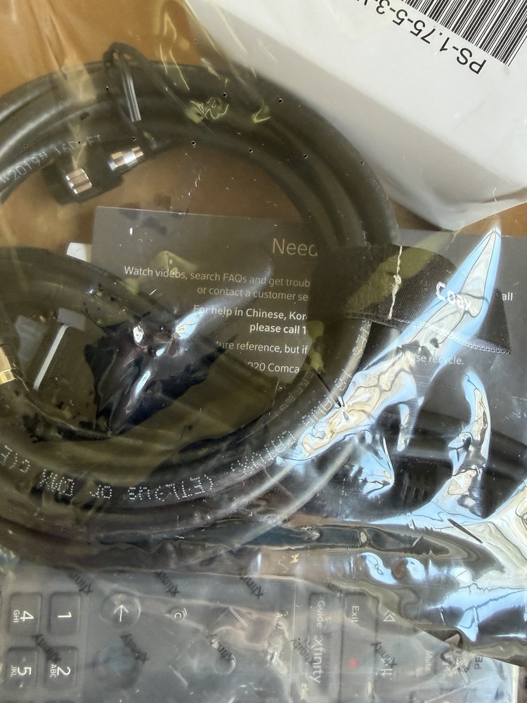 New Xfinity Comcast Cable Box Kit w/ Remote, & Coax Cables