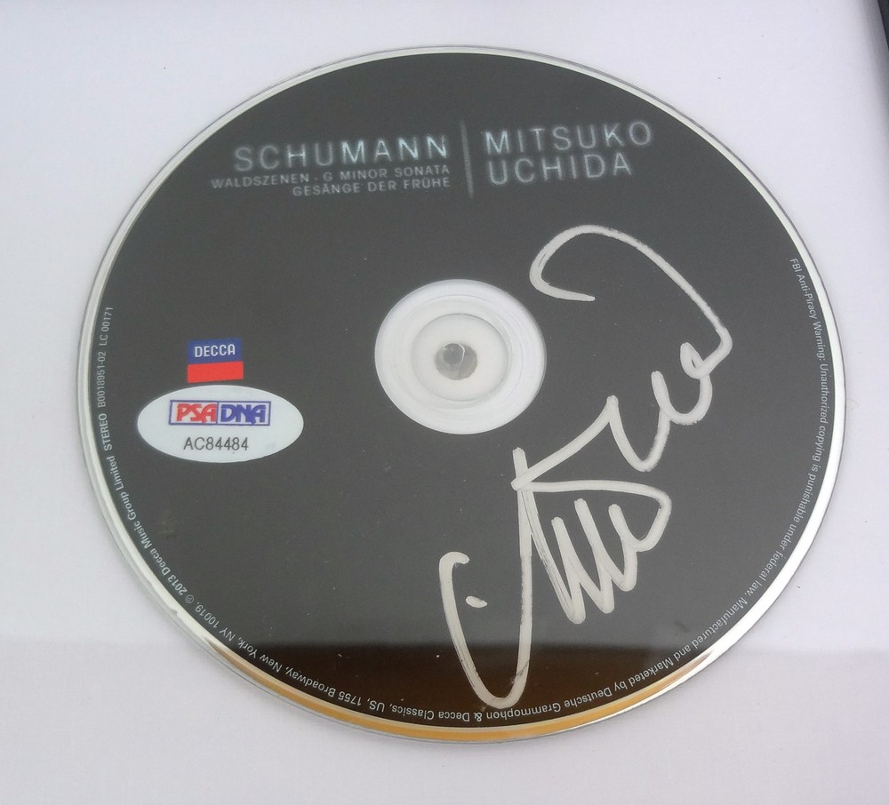 Mitsuko Uchida Pianist Schumann Signed Autograph CD Framed PSA/DNA COA