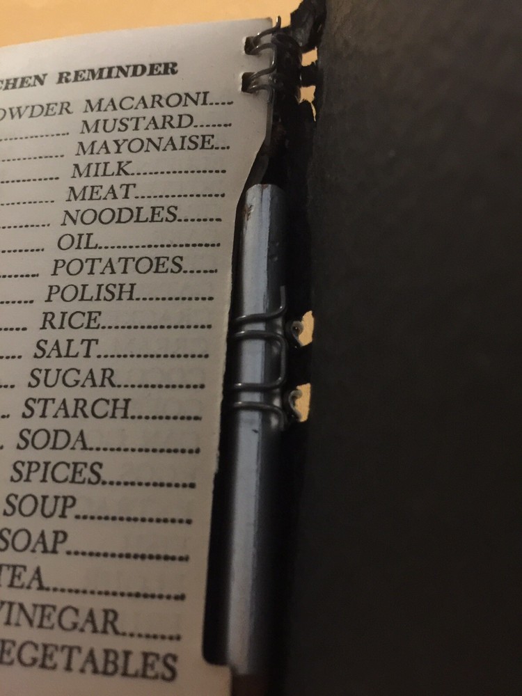 Vintage "Moving Pencil Found on Every Page Kitchen Reminder" Booklet