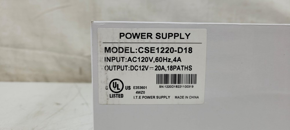 18-Channel DC 12-Volt 20-Amp Output CCTV Distributed Power Supply Box/Converter