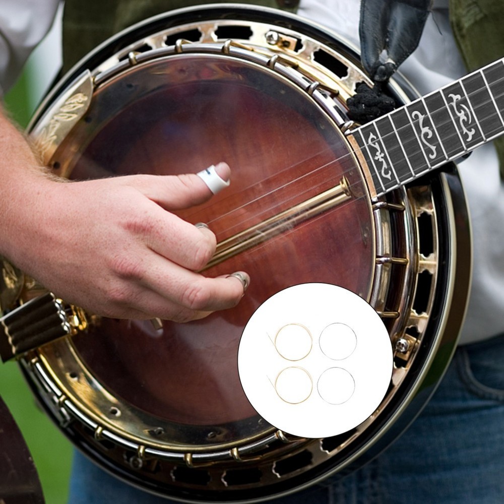 1 Set of Steel 4-string Banjo Strings Replacement Banjo String Accessories