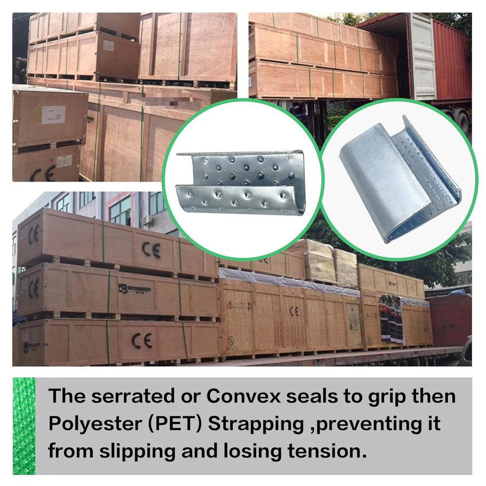 5/8" Open Serrated Strapping Crimp Seals for Polyester Poly Polypropylene Strapp
