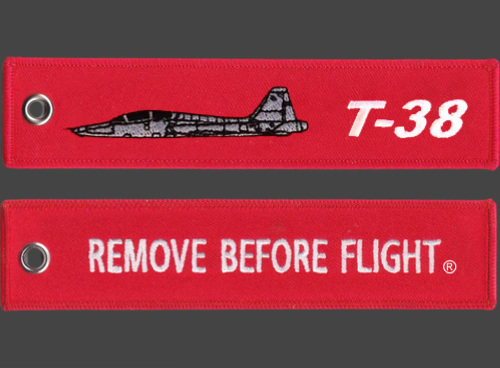T-38 White Rocket Remove Before Flight ® Keychain, Tag, Streamer!