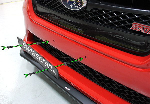 Black acrylic Front License Plate Delete Engraved BOOSTIN' for Subaru JDM mount