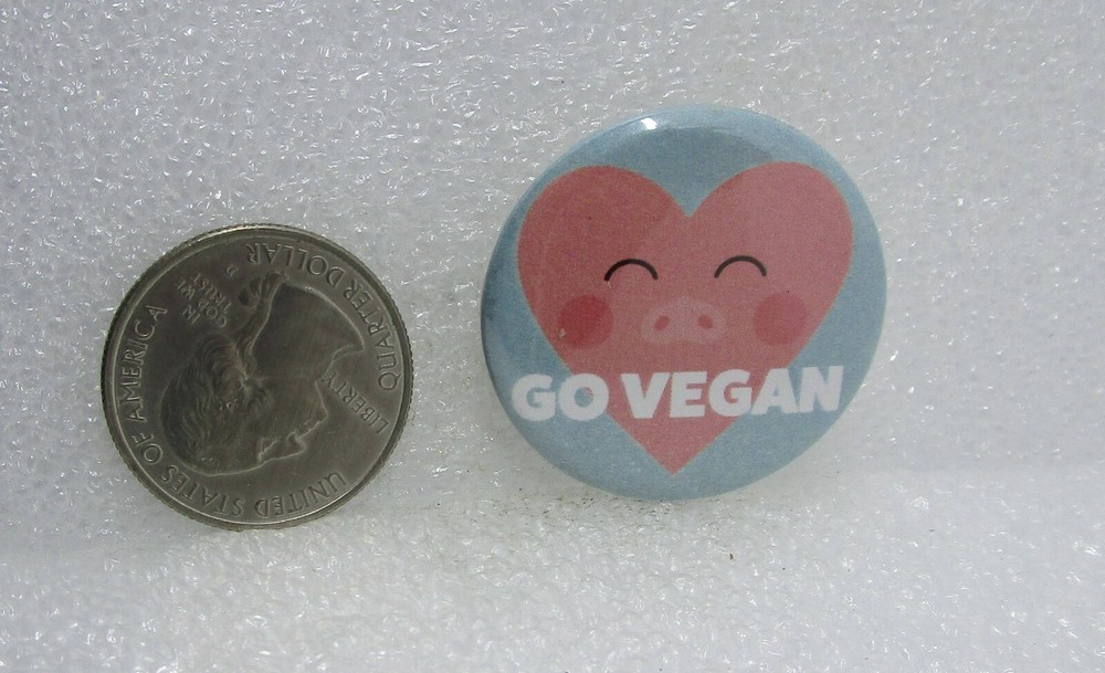 Go Vegan Button Pin