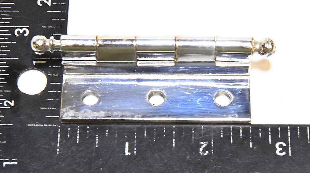 2 MATCHING CHROME FINISH ANGLE HINGES