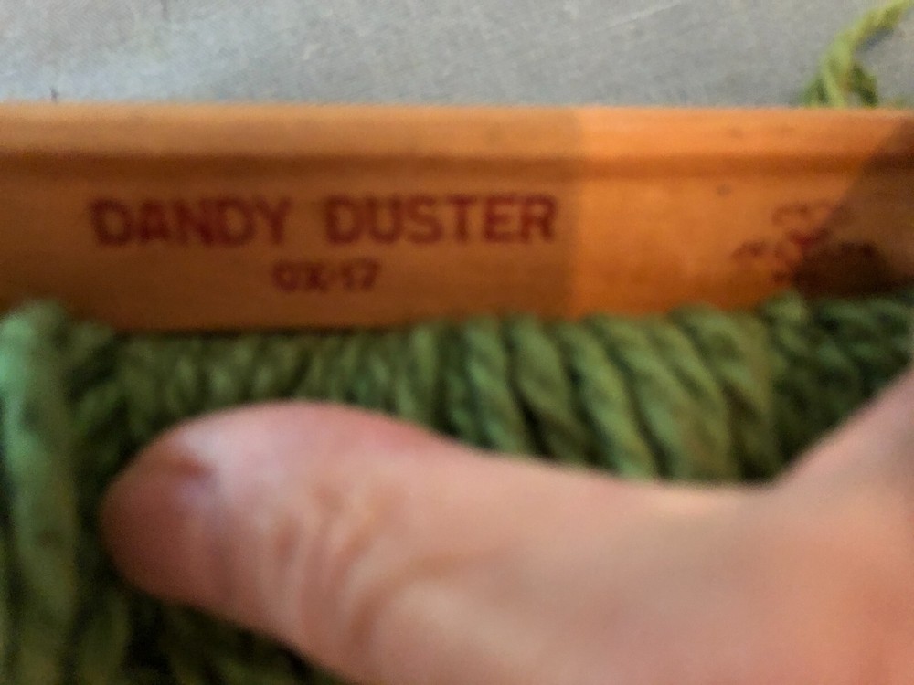 Vintage Dandy Duster with wood handle Green duster
