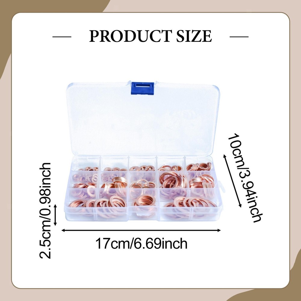 300x Flat Copper Sealing Washers Generator Engine Valves Pumps Sealing